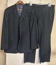 George Men’s Dark Navy 2 Piece Pin Stripe Suit Chest 44” Waist 42” & Leg 29”