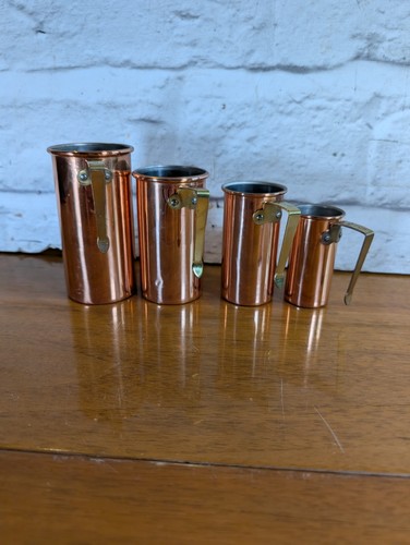 Vintage copper measuring cups - measuring,