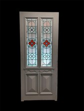 Victorian Stained Glass Front Door Bespoke Made Hardwood To Order 250 Deposit.