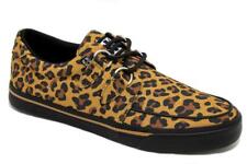 T.U.K. A9602 TUK VLK 2-Ring Creeper Sneaker Tan Leopard Canvas Rockabilly