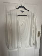 White Satin Style Button Up