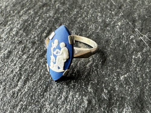 Vintage wedgwood ring blue - vintage,