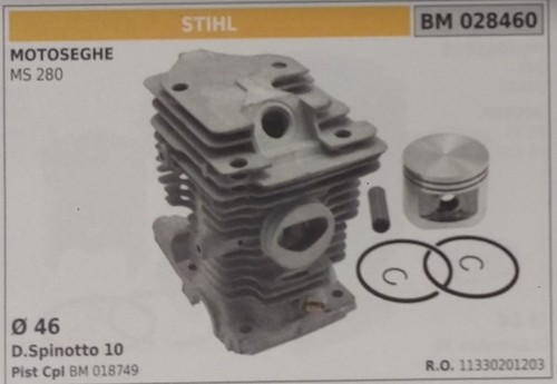 Cylinder and piston complete - cylinder,