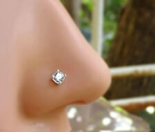 0.11ct Natural Round GH SI Diamond Flower Stud Nose Pin Piercing 14k White Gold