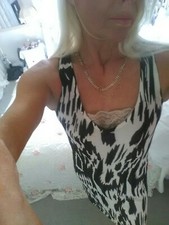 Striking Lauren Vidal Black & Cream Linen slip dress & Underslip UK S(Xs) £250 