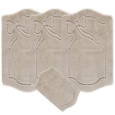 ROMANY GYPSY CARAVAN MICROFIBER WASHABLE RUGS 4pcs SET, LEAFY 25mm Thickness