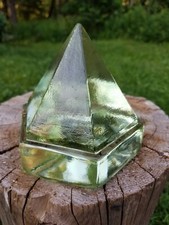 VTG GREEN GLASS NAUTICAL SHIP