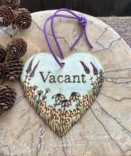 Handmade Toilet Engaged Vacant Double Sided Wooden Hanging Door Sign