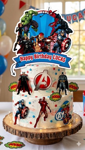 Marvel avengers photo cake - marvel,