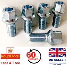 Audi A4 S4 RS4 alloy wheel bolts. M14 x 1.5, radius, 17mm Hex set of 5