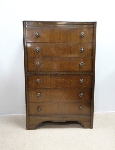 Vintage dark oak tallboy - dark, chest