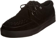 TUK A6061 Black Unisex Suede Creepers Shoes