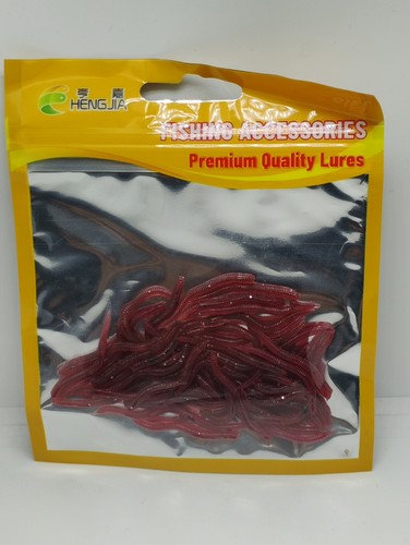 Hengjis red worms soft bait - 50,