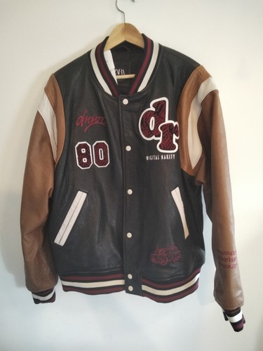 Zara varsity jacket genuine - jacket, xl