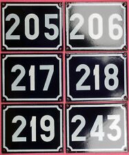 Large blue vintage French house numbers enamel on steel 200 to 250 new old stock