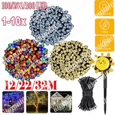 10X 100/200/300 LED Solar Power Fairy Garden Lights String Outdoor Party Wedding