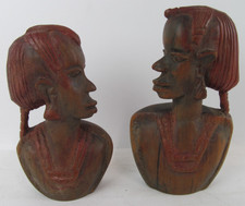 Wooden Hand Carved Two African