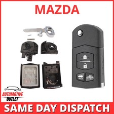 4 BUTTON FLIP KEY CASE SHELL FOR MAZDA 6 2009-2010 REMOTE FOB MAZ24 BLADE KIT OE