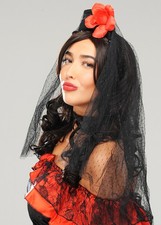 Womens Spanish Lady Black Veil