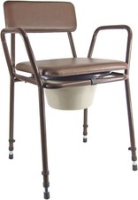 Aidapt Brown Essex Height Adjustable Commode Chair Fully Assembled VR161