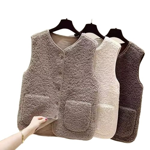Loose fit women fleece vest - loose,