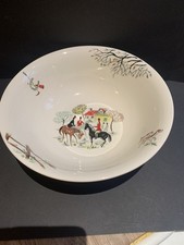 Vintage Alfred Meakin Country Life Hunting Scene large Serving bowl. Mint