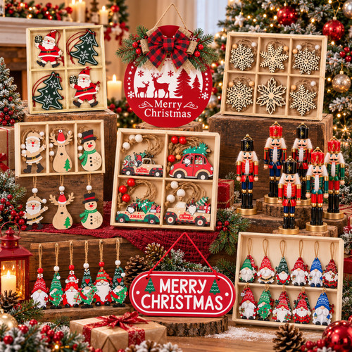 Christmas ornaments wooden - christmas,