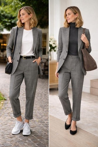 Women loro piana suit grey - loro,