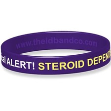 Steroid Dependent Silicone Medical Alert Wristband