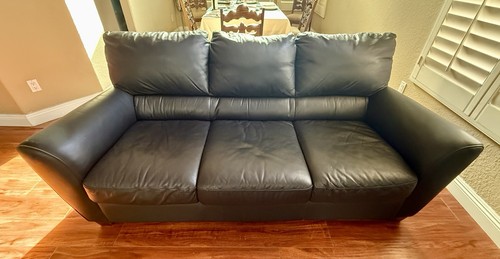 Ikea black leather - ikea,
