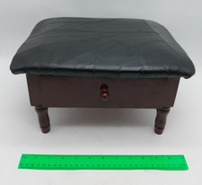 Vintage Black Leather Wooden