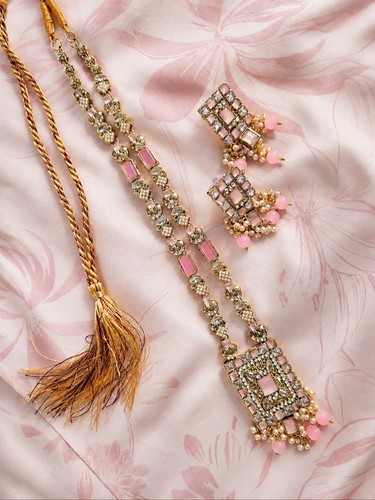 Pink and gold mala - pink,
