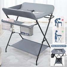 Baby Changer Table Folding Nursery Changing Station Unit with Storage Organizer