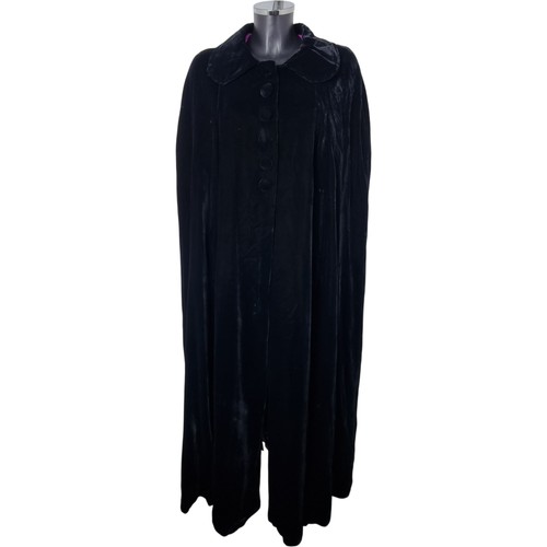 Vintage black velvet cloak - vintage,