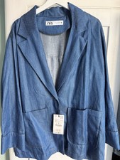 Zara Denim Blazer Jacket M
