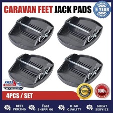 4PC Caravan Feet Pads Heavy Duty Caravan Leg Foot Pads Stabiliser Jack Pads RV