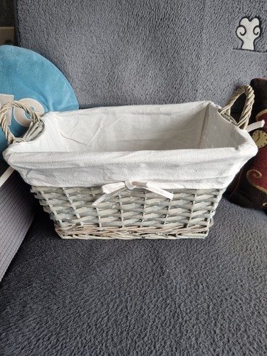 Grey wicker basket - grey,