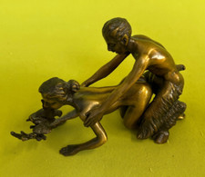 Bronze figure erotic sculpture Viennese bronze miner 2 pieces