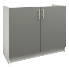 JD Greta Kitchen Sink Unit Fixed Height 1000mm Storage Cabinet – Grey Matt