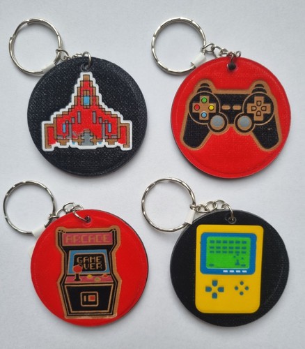 Retro gamer keyring - keyring, keychain