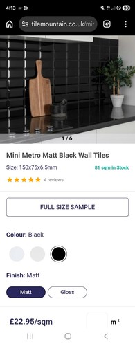 Black mini metro tiles - mini,