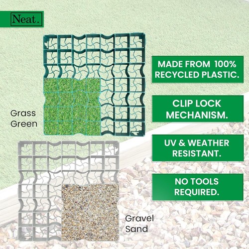 Gravel grass grid paver base - gravel/grass,