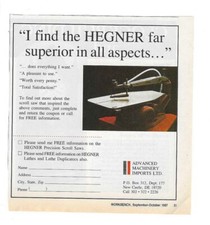 1987 Hegner Scroll Saws