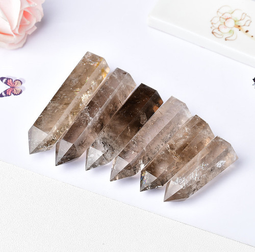Smokey quartz points - smokey,