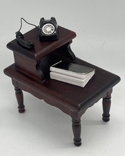 Dolls house telephone table seat and accessories in 1/12th Scale