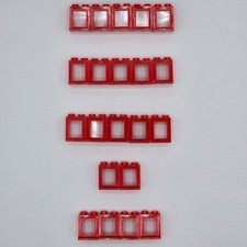 Betta Bilda Windows (21) Red 1960s – 18 Glazed / 3 Unglazed – Vintage Toy Parts