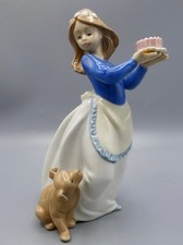 Nao by Lladro Girl with Cake