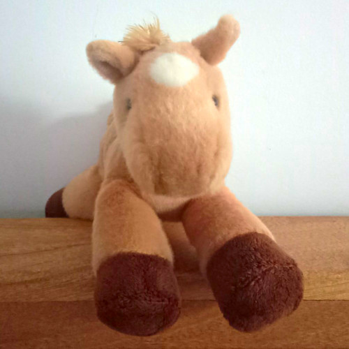Brown plush stuffed horse - plush, soft