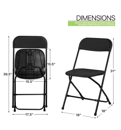 Pack black foldable chair - foldable,