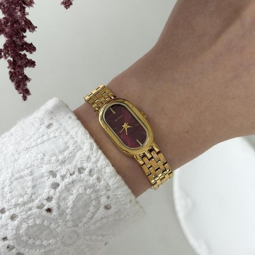 Gold plated burgundy cherry